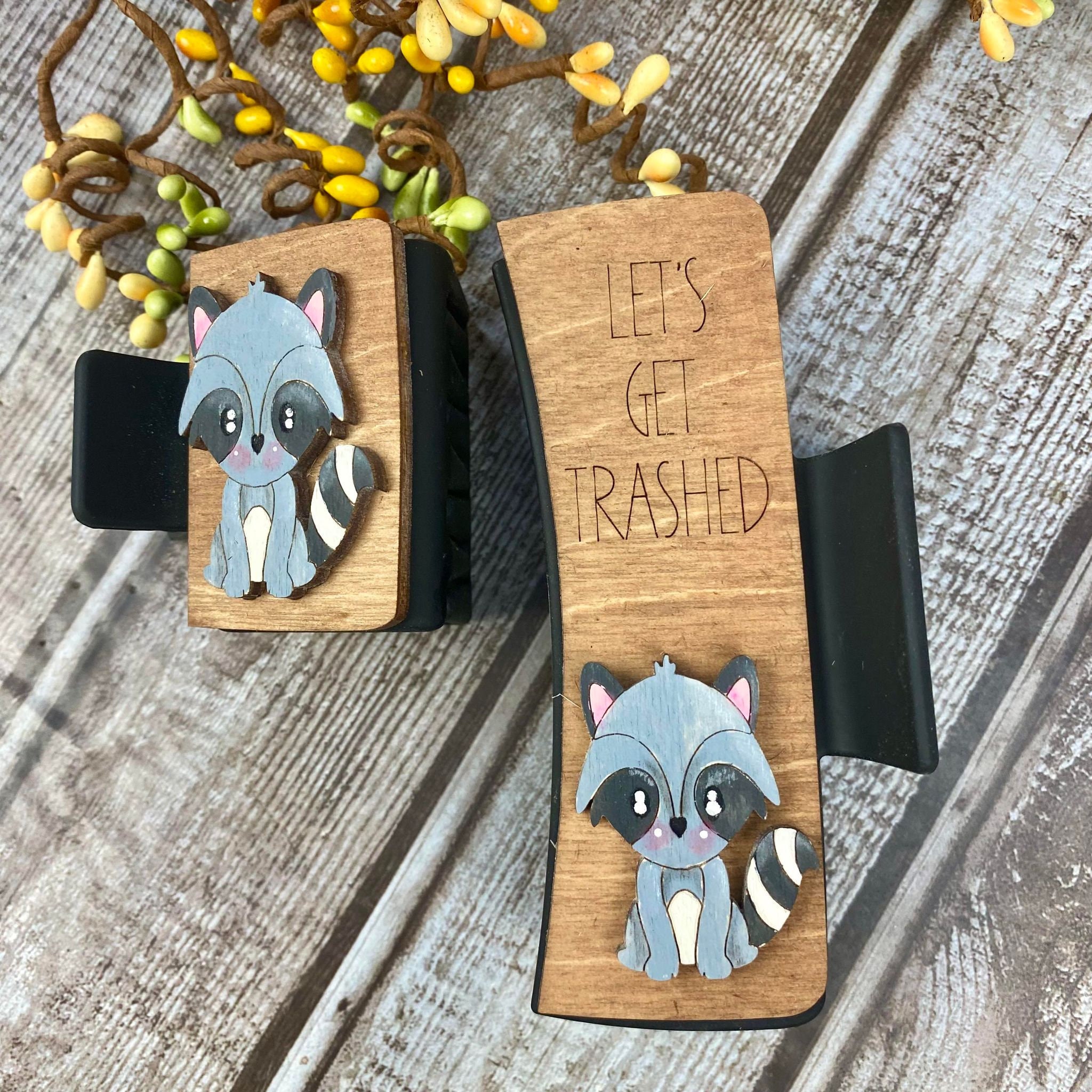 Racoon Hair Clip/svg/ LASER Cut/ Digital/racoon Claw Hair Clip