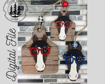 SVG/ LASER cut/ DIGITAL/Horse Car Charm /Bogg charmOrnament/Christmas Ornament/Bag Tag/Car Charm/Glowforge Tested/Glowforge Ready