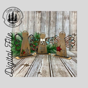 Christmas Angel Shelf Sitters SVG/LASER cut/DIGITAL/Christmas Angel/Christmas Shelf Sitters/Christmas Decor/Glowforge Tested/Glowforge Ready