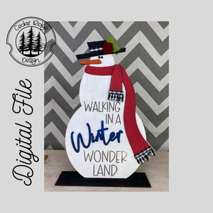SVG/ LASER cut/ DIGITAL/Christmas/Christmas Sign/Snowman/ Winter Wonderland/Wall Decor/Shelf Sitter/Glowforge Tested/Glowforge Ready