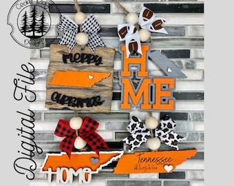 SVG/ LASER cut/ DIGITAL/Tennessee Ornament/Christmas Ornament/Bogg charm/Bag tag/Car Charm/Glowforge Tested/Glowforge Ready