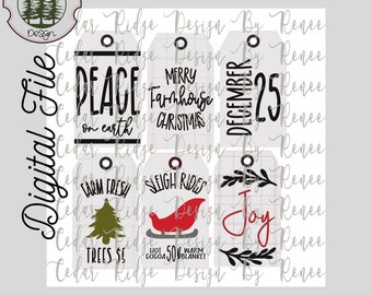 SVG/ LASER cut/ DIGITAL/Christmas/Christmas Ornament/Christmas Tag/Christmas Tag Ornament /Glowforge Tested/Glowforge Ready