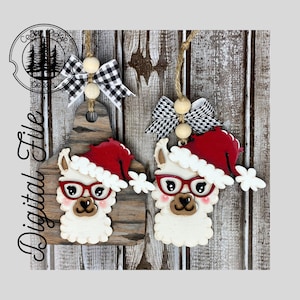 SVG/ LASER cut/ DIGITAL/Llama Ornament/Christmas Ornament/Bogg charm/Bag tag/Car Charm/Glowforge Tested/Glowforge Ready