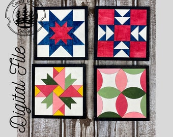 Barn Quilt Einsätze/Einsätze für austauschbare Quilt Barn/SVG/ LASER cut/ DIGITAL/ Glowforge getestet/Glowforge Ready/Single line Cut
