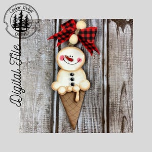 Eistüte Ornament/Schneemann Eistüte Ornament Set/SVG/ LASER Schnitt/ DIGITAL/Weihnachtsverzierung/Taschenanhänger/Autoanhänger/Glowforge getestet