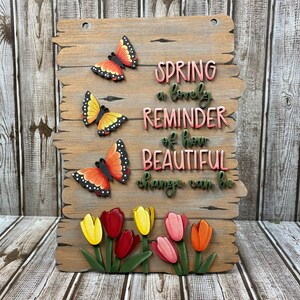Signo de tulipanes de primavera SVG/ Corte LÁSER/ DIGITAL/Signo de primavera Signo de granja/Decoración de granja/Señal de puerta/Glowforge listo/Lightburn probado imagen 4