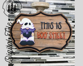 SVG/ LASER geschnitten/ DIGITAL/Halloween Gespenst Zeichen/Halloween Dekor/Gnom Dekor/Türschild/Glowforge Getestet/Glowforge Ready
