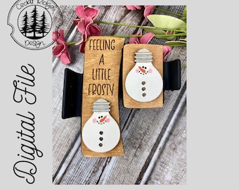 Clip de pelo de muñeco de nieve/SVG/Corte LÁSER/DIGITAL/Clip de pelo de garra de muñeco de nieve/Clip de pelo de invierno/Accesorio de pelo de Navidad/Lightburn probado/Glowforge listo