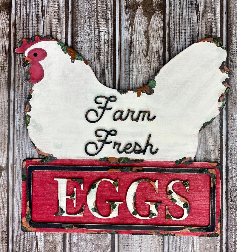 Hen Sign Vintage Farm Fresh Eggs Hen Sign/svg/ LASER Cut/ Digital/antique Style ...