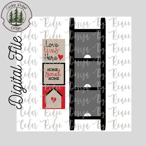 SVG/ LASER cut/ DIGITAL/Leaning Ladder file/3 insert Ladder/Glowforge Tested/Glowforge Ready