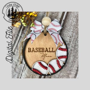 Baseball Ornament Kundengerechtes SVG/LASER-Schnitt/DIGITAL/Baseball-Autoanhänger/Taschenanhänger/Ornament/Ornament/Glowforge bereit/Lichtbrand getestet