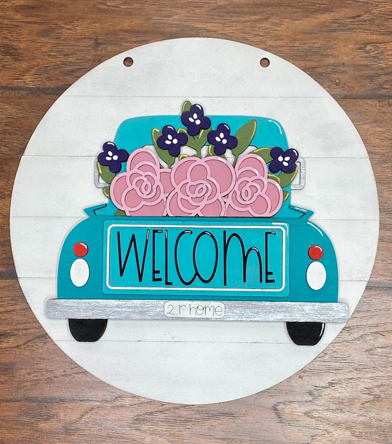 Download Ornaments Svg Laser Cut Digital Interchangeable Truck Shiplap Welcome Sign With Spring Insert Glowforge Testedglowforge Ready Home Living