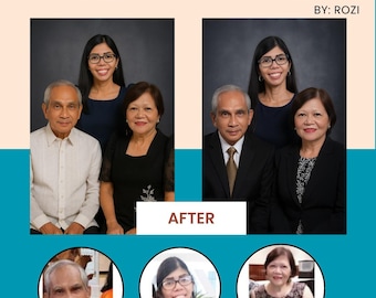 Custom Family Portrait from Separate Photos | Studio Style Digital Art