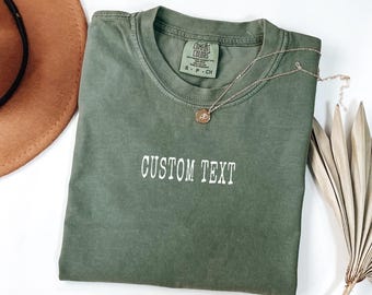 Comfort Colors Custom Text Shirt, Personalized Ringspun Cotton Tee