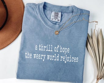 Comfort Colors Christmas Christian T-Shirt, Thrill of Hope
