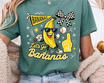 Banana Baseball Shirt, Banana Mascot Tee for Baseball Mom, Baseball Mascot Gift