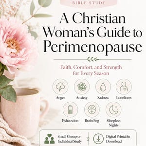Christian Perimenopause Bible Study for Women, Mood Swings & Sleep Support, Scripture Journal and Wellness Tracker, Printable PDF