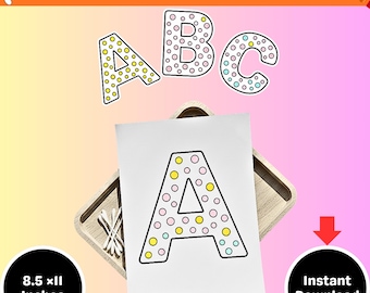 Q-Tip Alphabet Painting Worksheets|Fine Motor Skills Preschool Activity|Dab-a-Dot ABC Printable|Instant Download PDF
