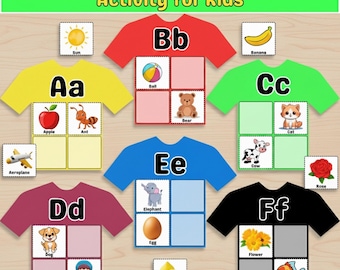Alphabet T-Shirt Handwerk | Ausschneiden & Einfügen Übung (PDF) | Vorschule, Homeschool, Montessori-Aktivität