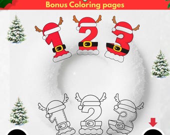Christmas Numbers Coloring Pages 1-10|Preschool Math Printables|Numbers Recognition |kids activities|Homeschool curriculum
