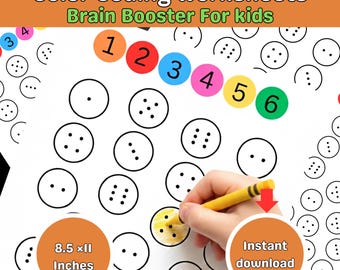 Arbetsblad med siffror 1-6 | Matematikaktivitet med färgkodning | Utskrivbar räkning i förskolan | Resurs för hemundervisning |