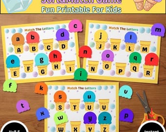 Montessori Alphabet Matching Busy Book|Preschool Phonics Activity|Homeschool Printable Learning Binder|Letter Recognition