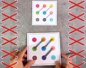 Lacing Pattern Matching Activity | Fine Motor Skills Task Box | preschool Busy Bags | Homeschool curriculum