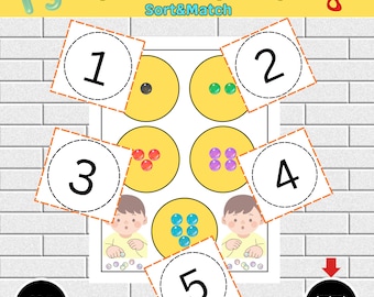 Bunte Murmeln von 1-10 Ausschneiden und Einfügen Anzahl Arbeitsblätter | Mathe-Aktivitäten im Vorschulalter | Kindergarten Lernmappe|