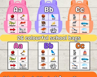 Beginning Sounds Activities| Alphabet Matching Game Printable |Phonics Busy Binder Preschool| Montessori Quiet Book|