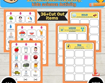 States of Matter Printable|Solid Liquid Gas Science Flashcards & Posters|Homeschool Classroom Montessori Learning