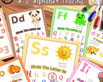 Search And Circle Alphabet | Uppercase & Lowercase Letters | Trace Alphabet | BusyBook | PDF Worksheet For Kids