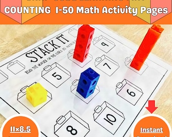 Snap Cube Counting Mats 1-50 – Preschool Math (PDF)
