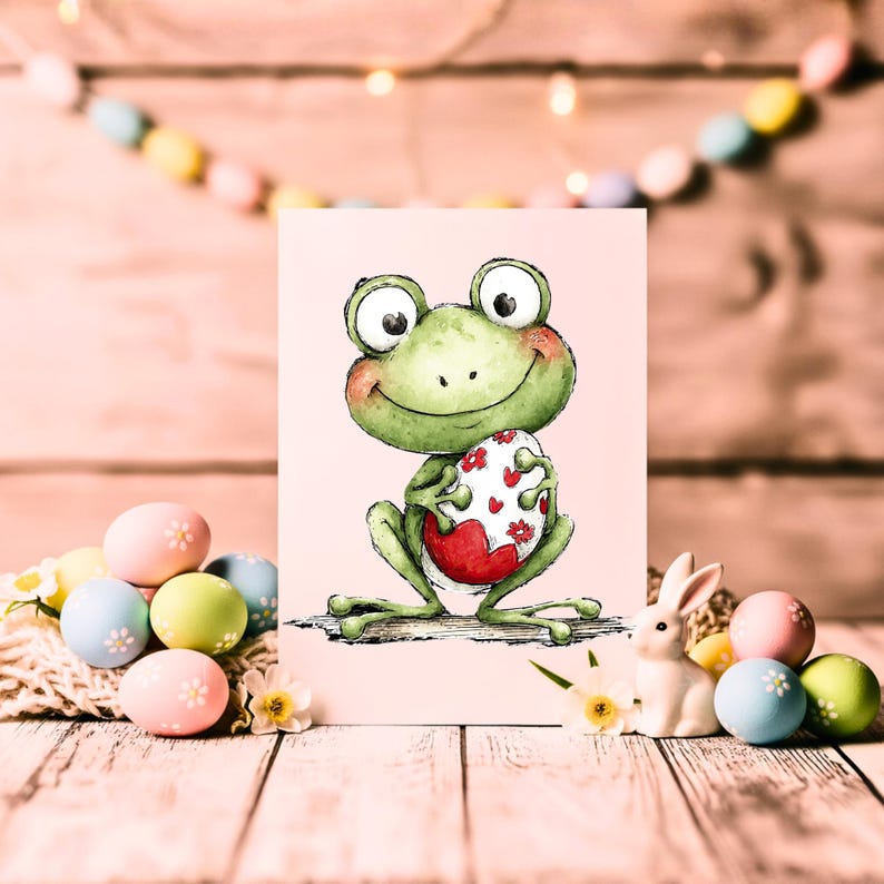 Easter Frog Watercolor Clipart Bundle, Spring PNG (digital Download) - Etsy