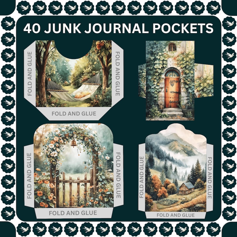 Fantasy Cottage Ephemera Junk Journal Kit, 230 Pages, Fantasy Cottage ...