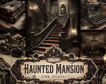 Diario de la Mansión Embrujada, 230 páginas, efímero gótico y espeluznante, estilo Dark Academia (descarga digital)