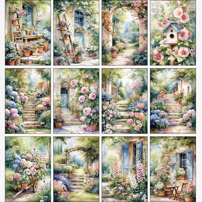 Spring Cottage Garden Junk Journal Kit, 130 Pages, Garden Pockets ...