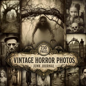 230 Vintage Horror Junk Journal Kit Gothic Halloween Ephemera Viktorianische Gruselige Foto Collage (Digitaler Download)