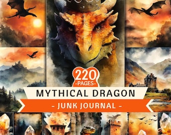 Mythical Dragon Clipart, 220 PNG Files, Fantasy Art, Instant Download (Digital download)