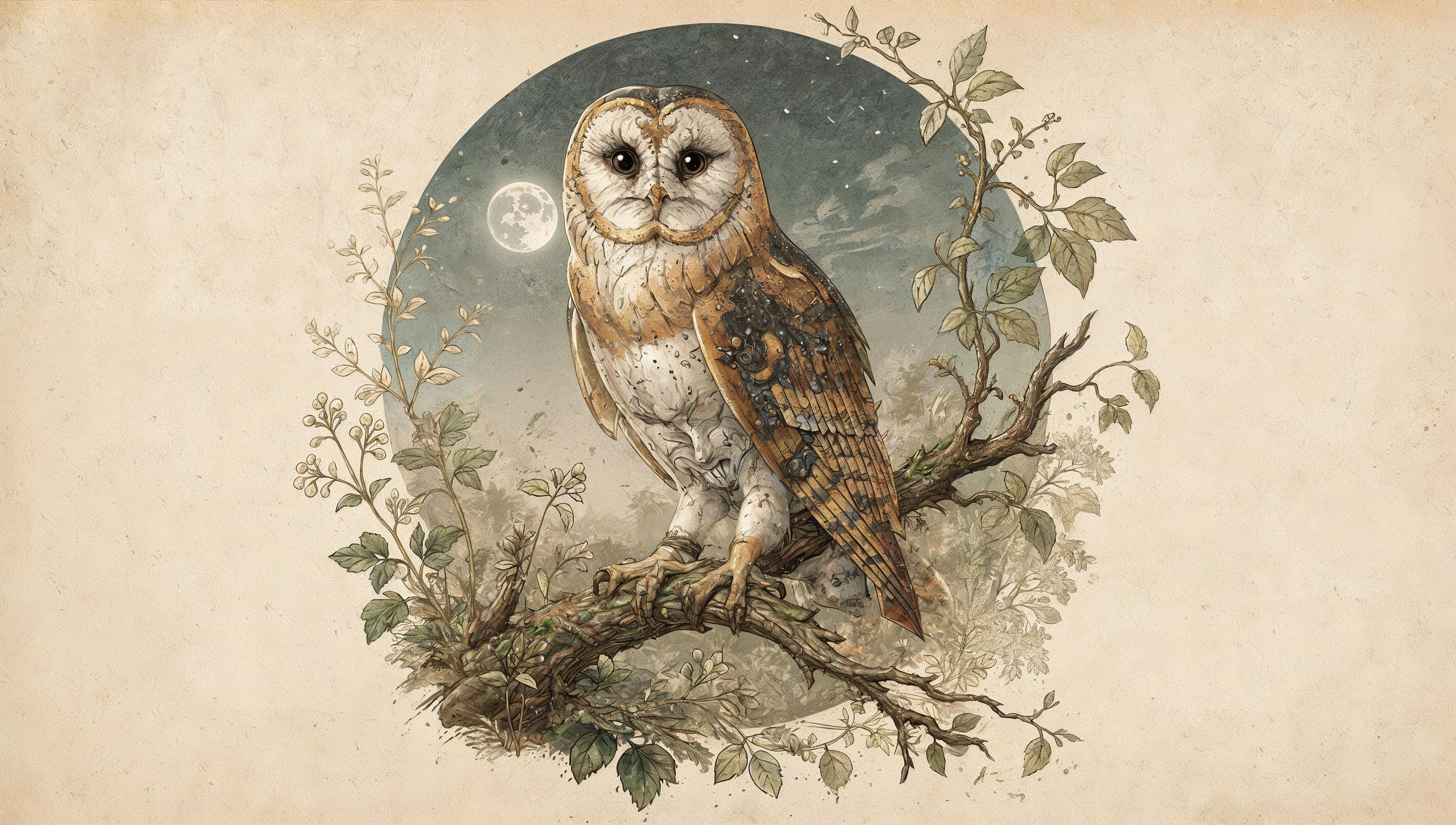 Owl Wall Art Bundle Set of 3 Prints, Cottagecore Woodland Decor ...