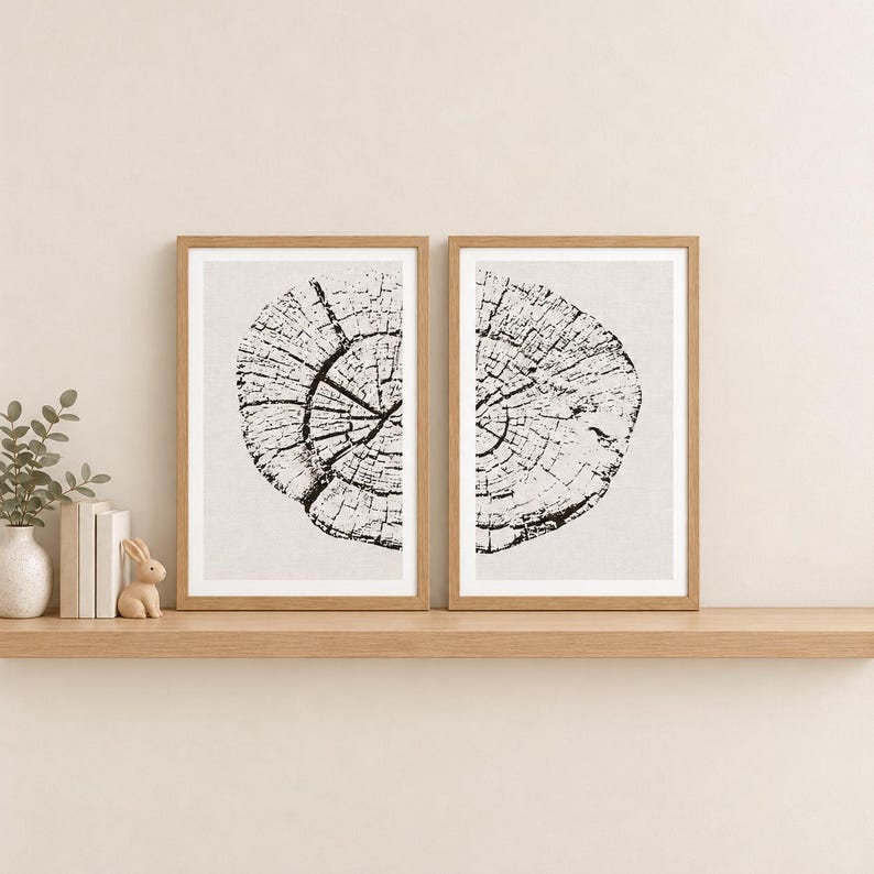 Tree Ring Wall Art, Single Print or Pair, A4 or A3 Unframed imagem 1