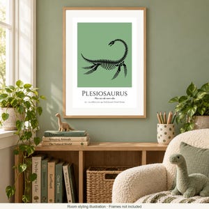 Plesiosaurus Skeleton Print, A4 or A3 Unframed Nursery Wall Art image 3