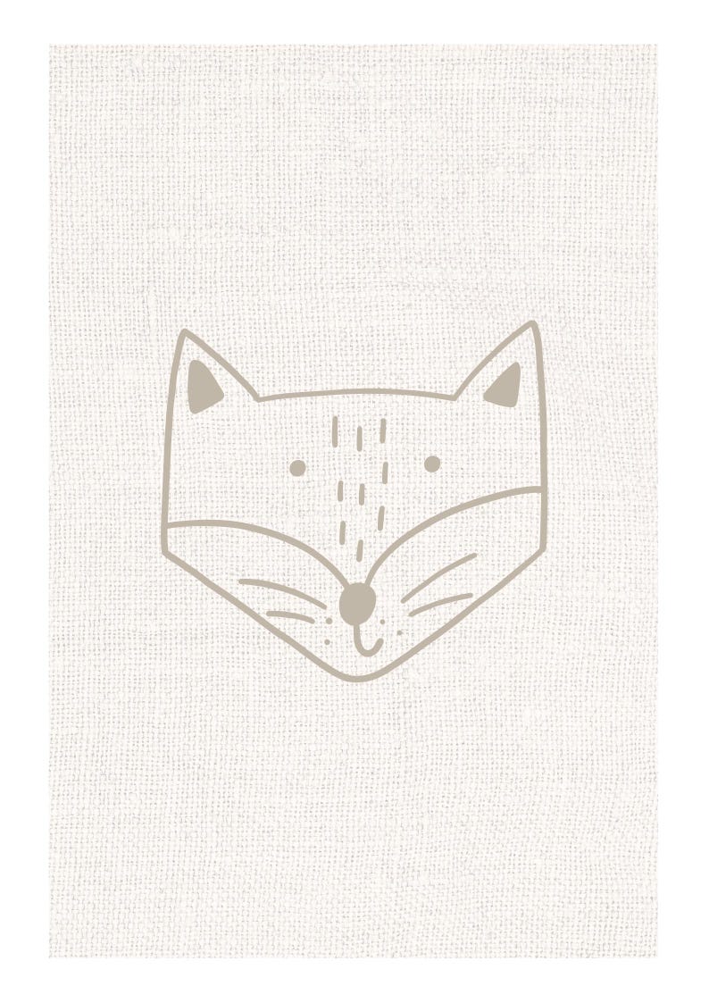 Fox Nursery Print, Minimalist Woodland Wall Art, A4 Unframed image 3