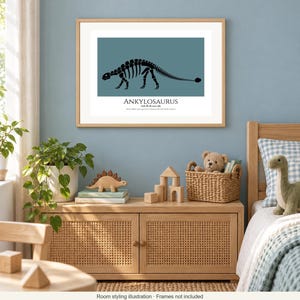 Ankylosaurus Dinosaur Print, A4 or A3 Unframed Nursery Wall Art image 3