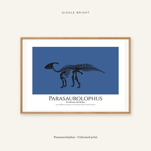 Parasaurolophus Dinosaur Print, A4 or A3 Unframed Nursery Wall Art Bild 1
