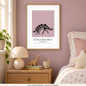 Stegosaurus Dinosaur Print, A4 or A3 Unframed Nursery Wall Art image 3