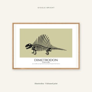 Dimetrodon Print, Prehistoric Nursery Wall Art, A4 or A3 Unframed image 1