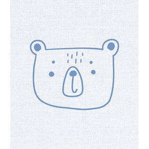 Blue Bear Nursery Print, Minimalist Animal Wall Art, A4 Unframed image 3