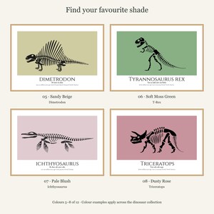 T-Rex Skeleton Print, A4 or A3 Unframed Nursery Wall Art imagen 5