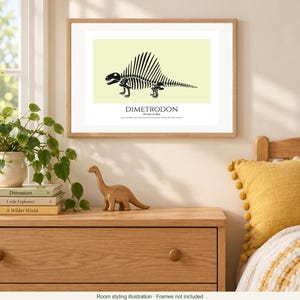 Dimetrodon Print, Prehistoric Nursery Wall Art, A4 or A3 Unframed image 3