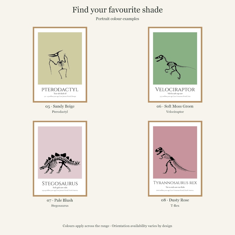 T-Rex Skeleton Print, A4 or A3 Unframed Nursery Wall Art imagen 8